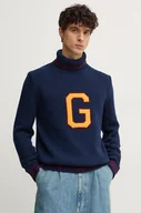 Swetry męskie - Gant sweter z domieszką wełny męski kolor granatowy z golferm 8030218 - miniaturka - grafika 1
