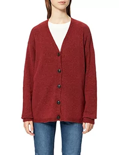 TOM TAILOR Damski Miękki kardigan 1022405, 27785 - Dark Maroon Red Melange, L - Swetry damskie - miniaturka - grafika 1