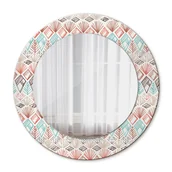 Lustra - Okrągłe Lustro do Łazienki Wzór etniczny 50cm - miniaturka - grafika 1