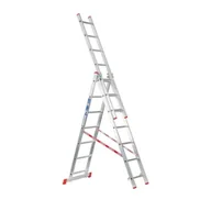 Drabiny - B2B Partner Trzyczęściowa aluminiowa drabina HOBBY, 3x7 stopni, 4,24 m VEN.4407 - miniaturka - grafika 1