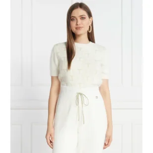 TWINSET Bluzka | Regular Fit | z dodatkiem wełny - Bluzki damskie - miniaturka - grafika 1