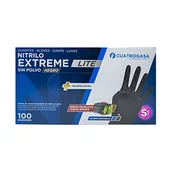 Skarpetki dla dzieci - Cuatro Gasa Antypoślizgowe rękawice nitrylowe Rozmiar S Czarne - miniaturka - grafika 1