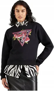 GUESS BLUZA CZARNA Z DŁUGIM RĘKAWEM BEZ KAPTURA DAMSKA XS GMB - Bluzy damskie - miniaturka - grafika 1