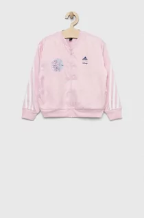 Kurtki i płaszcze dla dziewczynek - adidas kurtka bomber dziecięca x Disney LG DY MNA kolor różowy - grafika 1