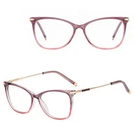 Okulary korekcyjne, oprawki, szkła - SLIM okulary damskie kocie oczy zerówki do komputera BLUE LIGHT 25151C - miniaturka - grafika 1