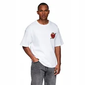 Koszulki męskie - Męska bawełniana koszulka z ozdobnym nadrukiem off white V2 OM-TSCT-0290 M - miniaturka - grafika 1