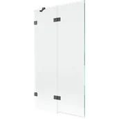 Parawany nawannowe - Mexen Lunar parawan nawannowy 2-skrzydłowy lewy 100 x 150 cm, transparent, gun gray szczotkowany - 897-100-100-66-00-L - miniaturka - grafika 1