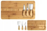 Deski do krojenia - Bambusowa Deska Do Serów Zestaw Z Nożami - miniaturka - grafika 1