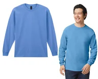 Koszulki męskie - Koszulka Bluzka T-Shirt z Długi Rękaw LONGSLEEVE GILDAN 2400 NIEBIESKA S - miniaturka - grafika 1