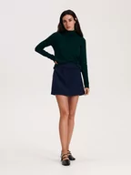 Swetry damskie - Reserved - Gładki golf z wiskozy - ciemnozielony - miniaturka - grafika 1