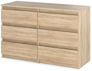 Komoda 6 Szuflad Hugo Szafka Rtv Bezuchwytowa Nowoczesna Salon Dąb Sonoma - Szafki RTV - miniaturka - grafika 1