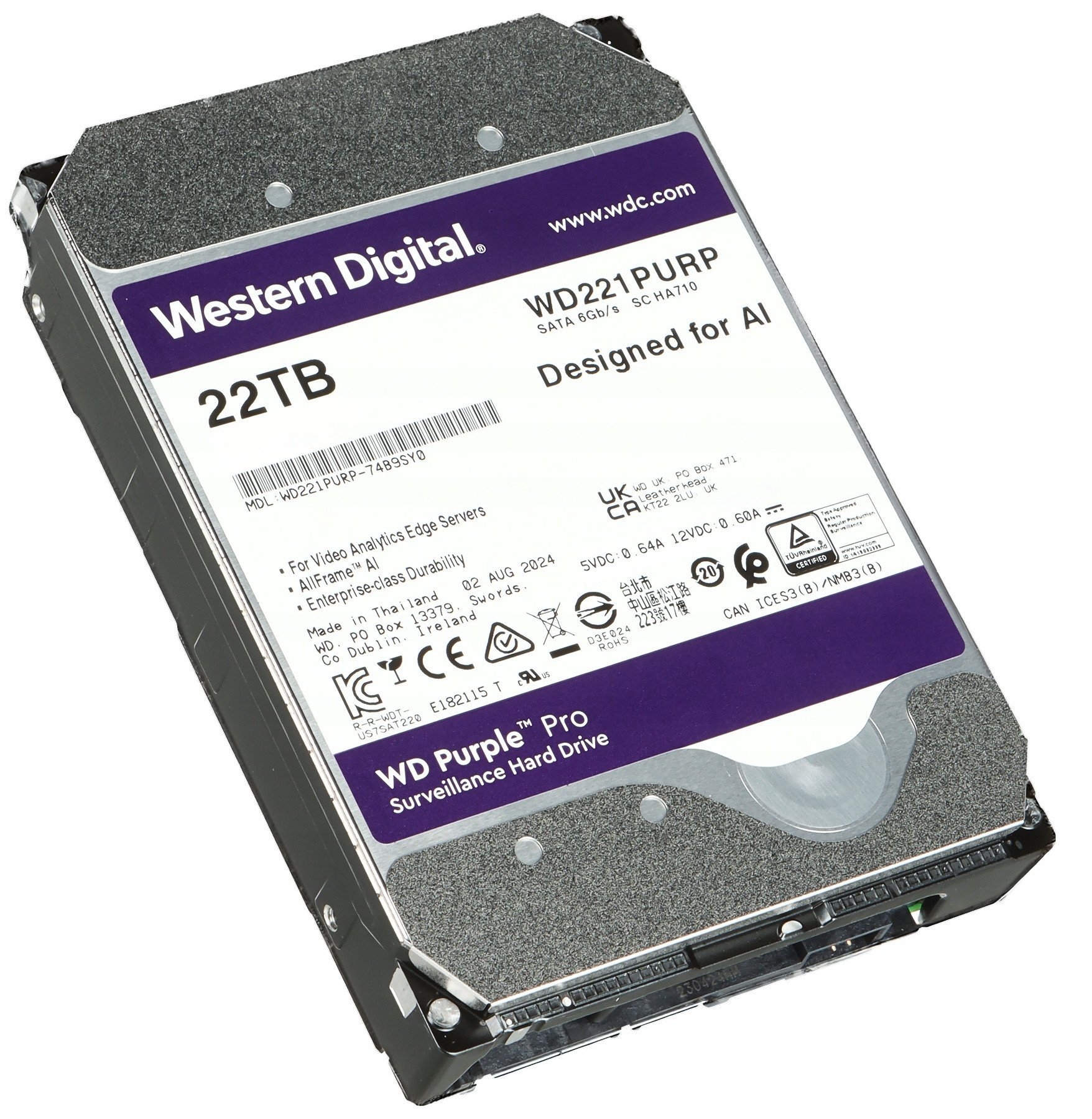 DO REJESTRATORA HDD-WD221PURP 22TB 24/7 WESTERN DIGITAL