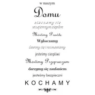 Naklejki na ścianę - Napis na ścianę naklejka 150x75cm wybór koloru cytat W naszym domu - 167 - miniaturka - grafika 1