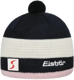 Czapka Beanie Vin Active Merino SP by Eisbär, czarny i intensywny róż, One Size - Czapki damskie - miniaturka - grafika 1