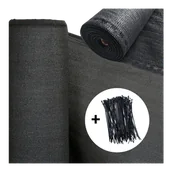 Ogrodzenia - Siatka Cieniująca Maskująca Na Ogrodzenie Płot 90% 1,5X10 Grafit +Uv - miniaturka - grafika 1