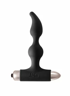 Kulki analne - Lola Lola Toys Vibrating Anal Plug Spice It Up Black - Wibrujące koraliki analne, czarne - grafika 1