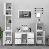 Meble łazienkowe - vidaXL 3-cz. zestaw mebli łazienkowych, biały, materiał drewnopochodny - miniaturka - grafika 1