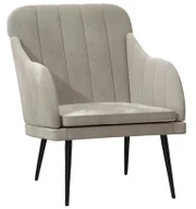 Fotele - Jasnoszary tapicerowany fotel welurem G3-E45 - miniaturka - grafika 1