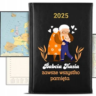 KALENDARZ 2025 Rok Książkowy Czarny Planer BABCIA Wszystko Pamięta KREATOR - Kalendarze - miniaturka - grafika 1