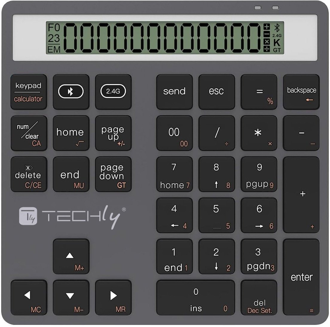 Techly Klawiatura numeryczna bezprzewodowa z kalkulatorem BT/RF USB