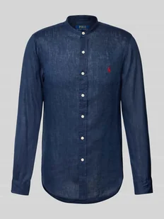 Koszula lniana o kroju slim fit ze stójką - Koszule męskie - miniaturka - grafika 1