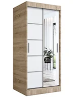 Szafy - Szafa przesuwna w kolorze dąb sonoma + biały E9-N58 - miniaturka - grafika 1