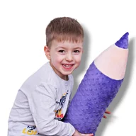 Kołdry i poduszki dla dzieci - Kredka pluszowa zagłówek długa poduszka ochraniacz fioletowa - miniaturka - grafika 1