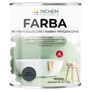 Farba płytki podłogowe i kabiny prysznicowe zestaw 800 ml Głębia Antracytu - Farby wewnętrzne - miniaturka - grafika 1