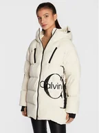 Kurtki damskie - Calvin Klein Jeans Kurtka puchowa J20J219849 Beżowy Regular Fit - miniaturka - grafika 1