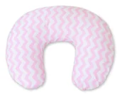 Poduszki do karmienia - Poduszka rogal do karmienia fasolka rozbieralna - chevron różowy - miniaturka - grafika 1