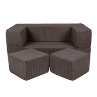 Fotele i pufy dla dzieci - Sofa dziecięca Aesthetic Cube Sofa Brązowa - miniaturka - grafika 1
