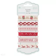 Scrapbooking - Tasiemki bawełniane, scandi christmas, 6 x 2m - miniaturka - grafika 1