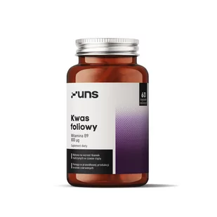 UNS Kwas Foliowy Witamina B9 800ug 60vegcaps - Witaminy i minerały dla sportowców - miniaturka - grafika 1