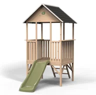 Place zabaw - Exit Domek drewniany dla dzieci ze zjeżdżalnią Panorama 300 - miniaturka - grafika 1