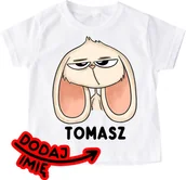 Koszulki dla dziewczynek - Koszulka dla dziecka z zajączkiem i imieniem na wielkanoc - miniaturka - grafika 1