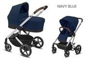 Wózki dziecięce - CYBEX BALIOS S LUX SILVER FRAME 2w1 Navy Blue - miniaturka - grafika 1