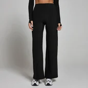 Legginsy - Damskie legginsy z szerokimi nogawkami z kolekcji Tempo MP – czarne - M - miniaturka - grafika 1