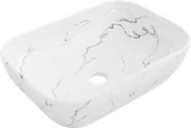 Umywalki - Mexen Rita umywalka nablatowa 45 x 32 cm, biała kamień - 21084583 - miniaturka - grafika 1