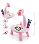 Tablice dla dzieci - Wielofunkcyjny projektor / rzutnik do nauki rysowania - różowa żyrafa - miniaturka - grafika 1