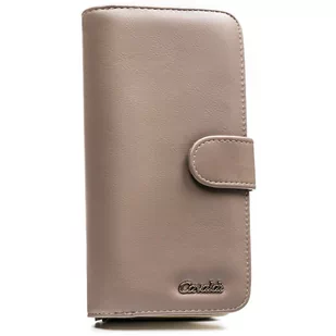 Duży pionowy portfel damski pojemny portfel na karty i dokumenty Cavaldi, beżowy - Portfele - miniaturka - grafika 1
