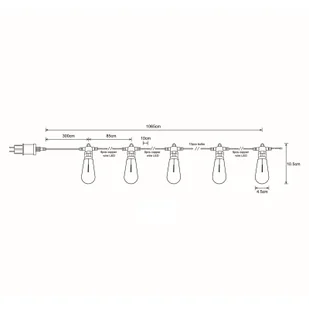 Globo Łańcuch świetlny LED, IP44, 1050 cm 10-pkt. - Lampy ogrodowe - miniaturka - grafika 2