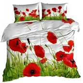 Pościel - Pościel 3D Bawełna Satyna 200X220Cm Maki Na Łące - miniaturka - grafika 1