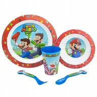 Miseczki i talerzyki dla dzieci - ZESTAW ŚNIADANIOWY SUPER MARIO 5w1 TALERZ MISKA KU - miniaturka - grafika 1