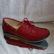 Mokasyny damskie - mięciutkie skórzane MOKASYNY czerwony 40 - miniaturka - grafika 1