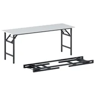 Stoły i stoliki do biura - B2B Partner Stół konferencyjny FAST READY z czarnym stelażem, 1700 x 500 x 750 mm, biały 499534 - miniaturka - grafika 1