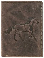Portfele - Portfel Męski Polska Galanteria (PL) Skóra Licowa Pionowy Bez Zapięcia Dwa Skrzydełka N4-CHM RFID ,,KOŃ,, 13 x 10 x 2 [cm] - miniaturka - grafika 1