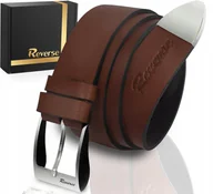 Paski - Szeroki skórzany pasek męski do jeansów REVERSE SKÓRA NATURALNA LICOWA 110 - miniaturka - grafika 1