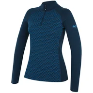 Koszulki sportowe damskie - Damska koszulka Zulu Merino 240 Zip Long Rozmiar: XL / Kolor: niebieski - miniaturka - grafika 1