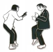 Broszki - PRZYPINKA, BROCHA, PIN PULP FICTION JOHN TRAVOLTA & UMA THURMAN - miniaturka - grafika 1
