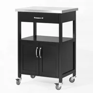 Wózki kuchenne - SoBuy Wózek kuchenny Regał na drukarkę dokumenty 1 szuflada FKW22-SCH - miniaturka - grafika 1